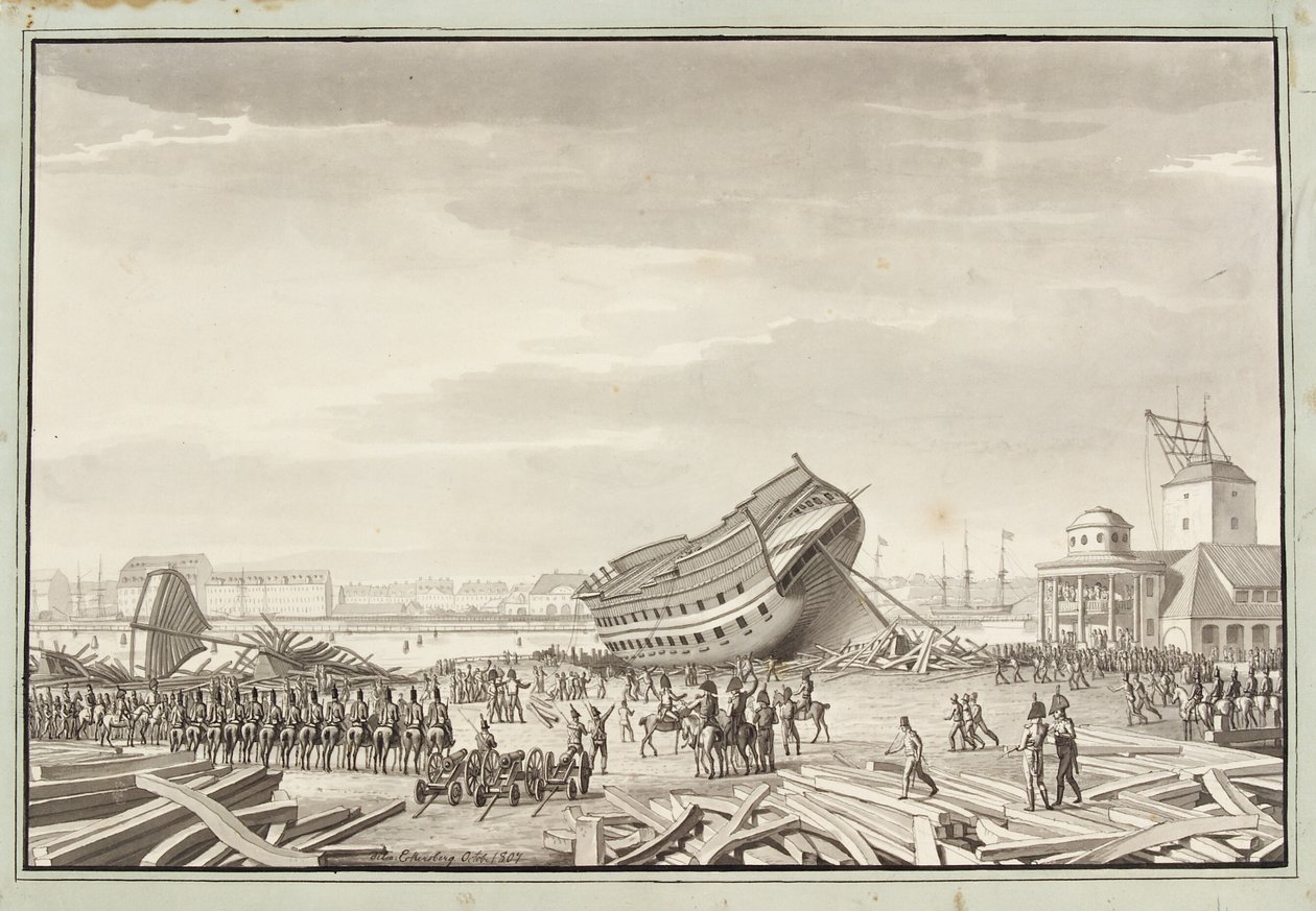 La última hazaña de los ingleses en Copenhague de Christoffer Wilhelm Eckersberg