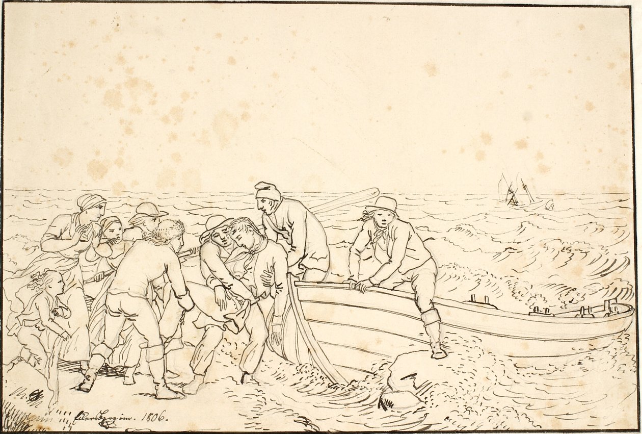 Los pescadores de Hornbæk de Christoffer Wilhelm Eckersberg