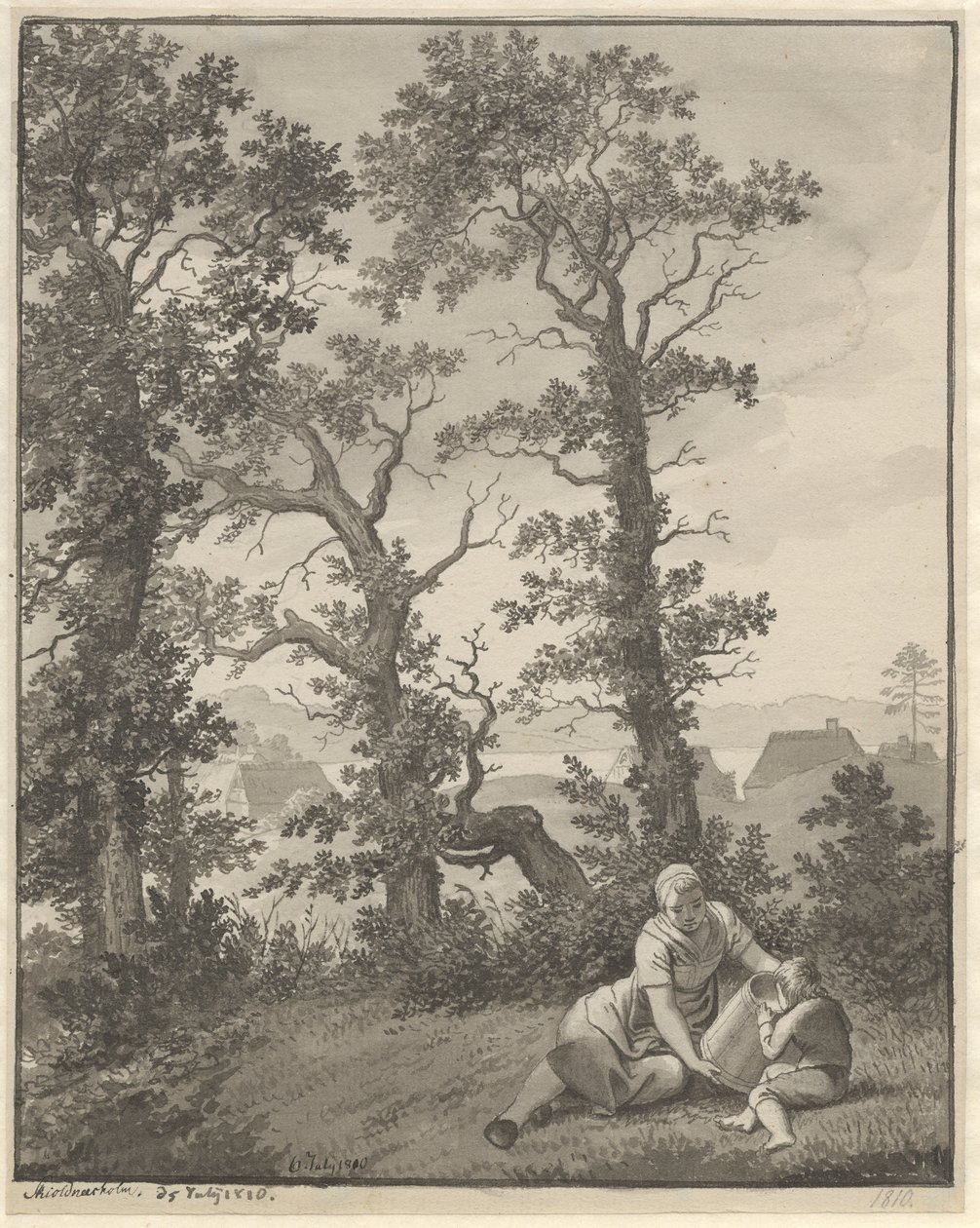 Desde la región alrededor de Skjoldnæsholm de Christoffer Wilhelm Eckersberg