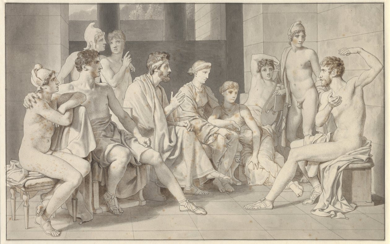 Odiseo en Alkinoos cuenta su vida de Christoffer Wilhelm Eckersberg