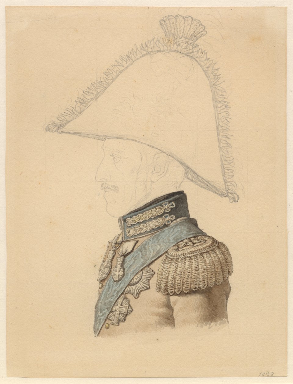 Retrato de Federico VI de perfil hacia la izquierda de Christoffer Wilhelm Eckersberg