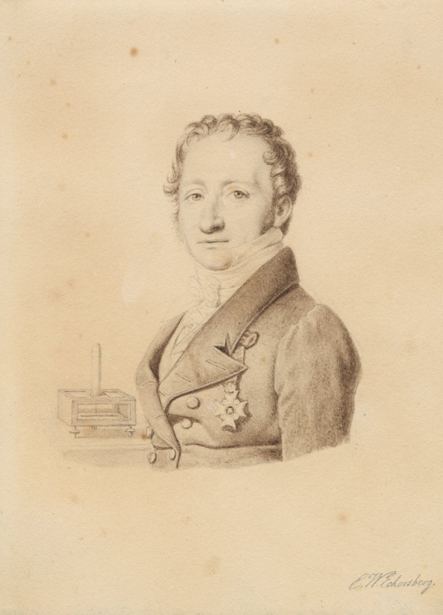 Retrato del físico noruego Christoffer Hansteen. Busto de frente a la izquierda de Christoffer Wilhelm Eckersberg