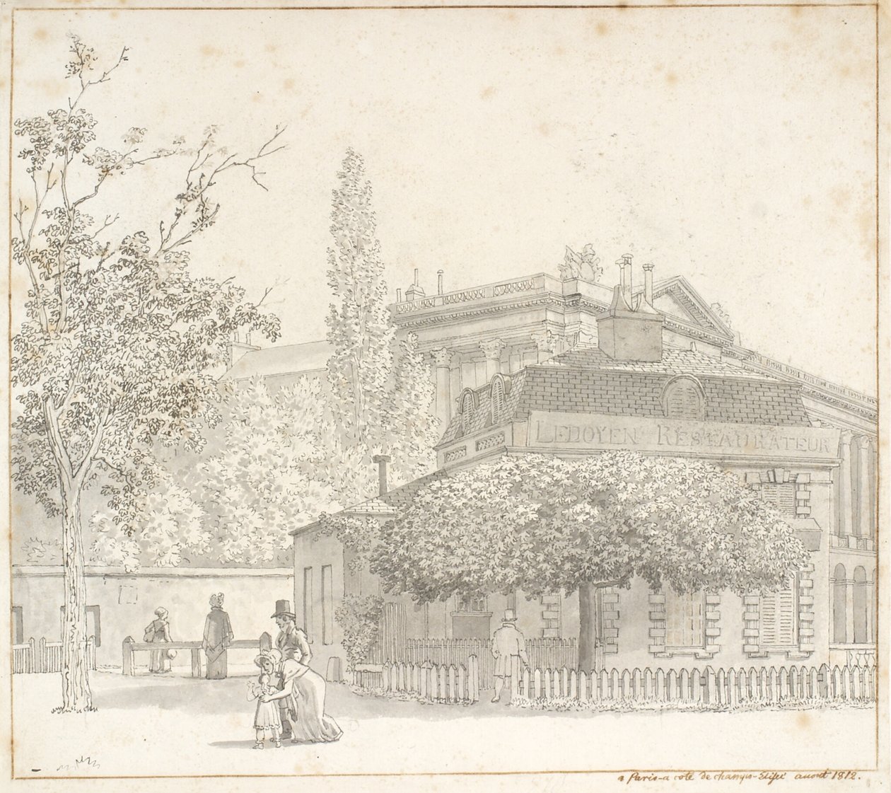 Restaurante Ledoyen en Place de la Concorde cerca de Champs-Élysées, París de Christoffer Wilhelm Eckersberg