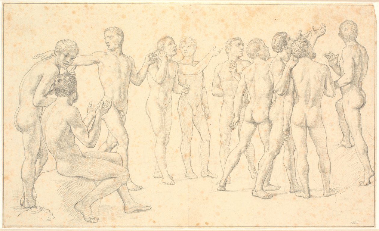 Estudio de un grupo de hombres desnudos de Christoffer Wilhelm Eckersberg