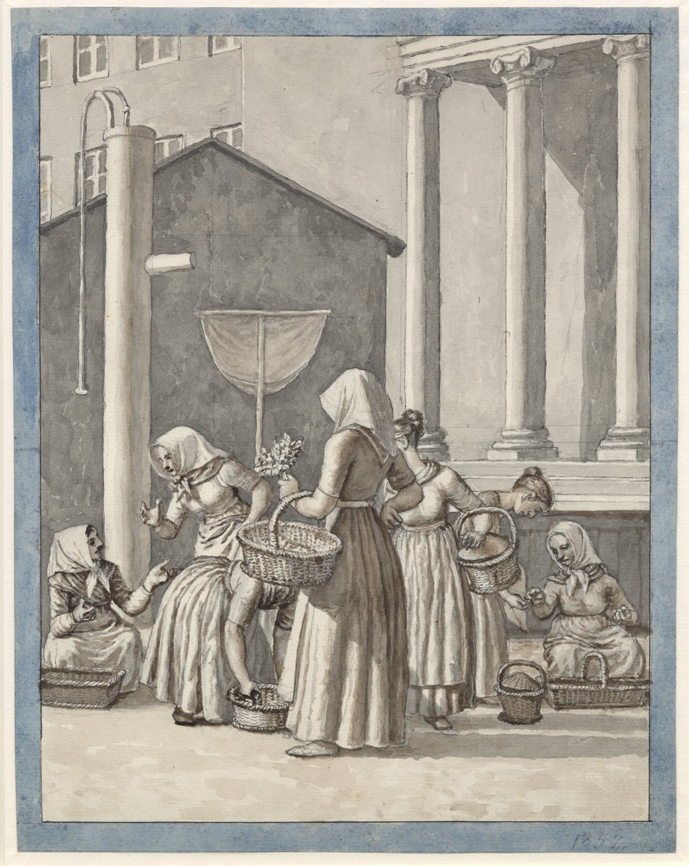 Vendedoras en el mercado en Copenhague de Christoffer Wilhelm Eckersberg