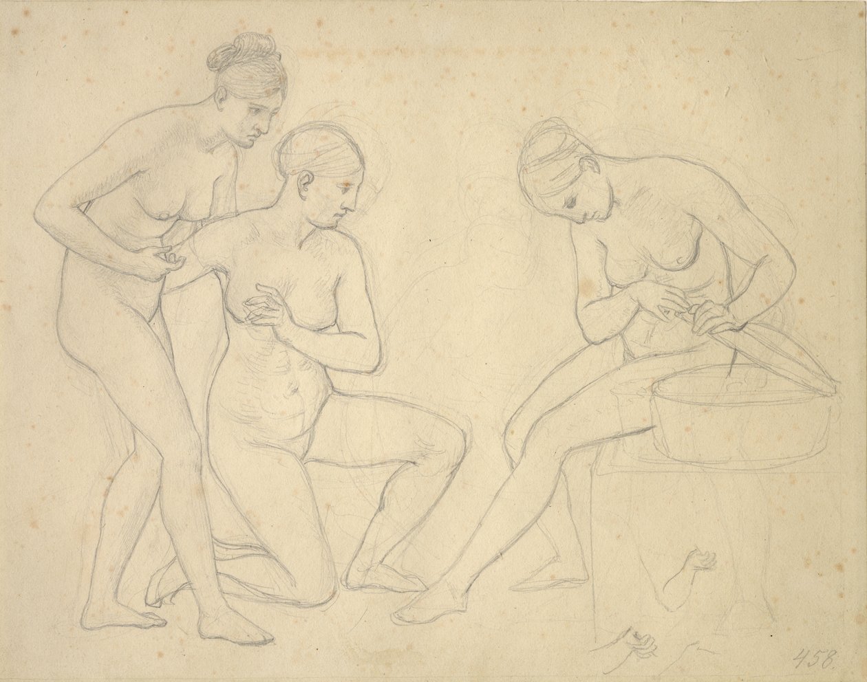 Boceto para la imagen de las hijas de Cécrope de Christoffer Wilhelm Eckersberg