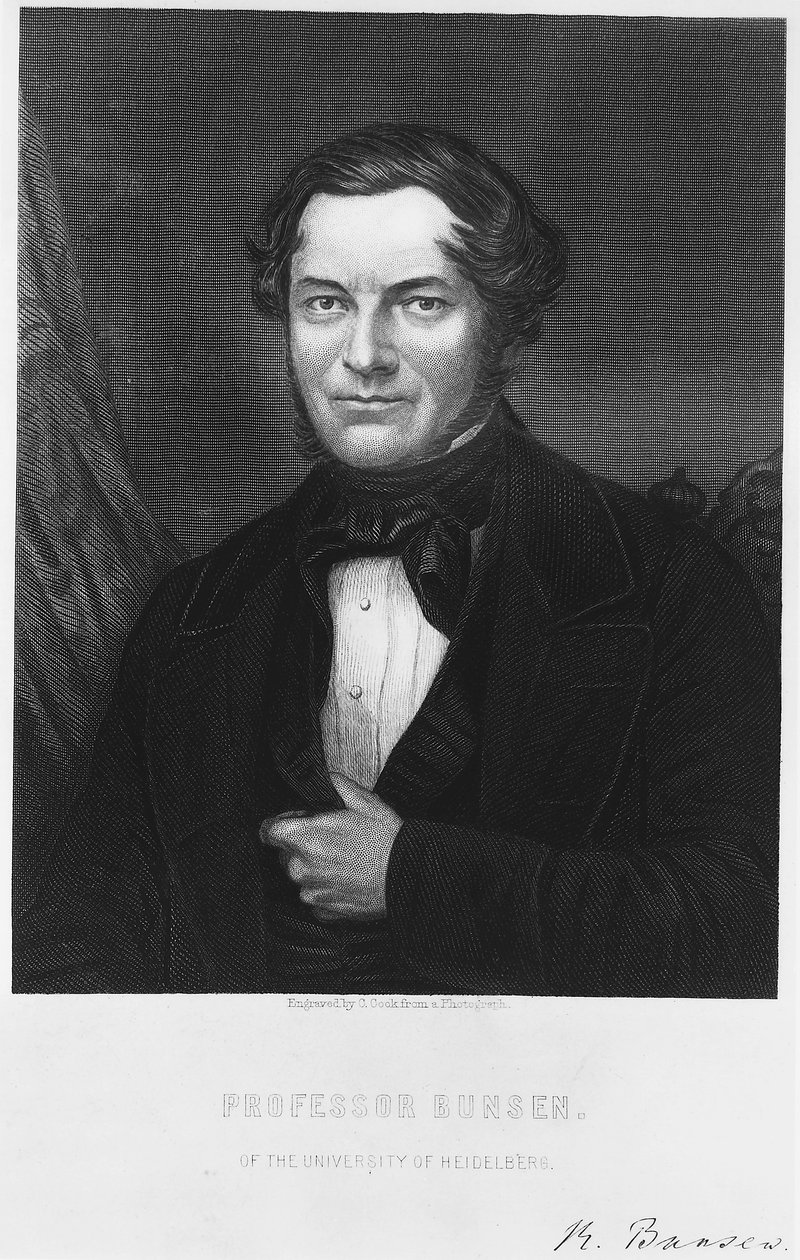 Robert Bunsen, químico alemán, 1850s de C. Cook