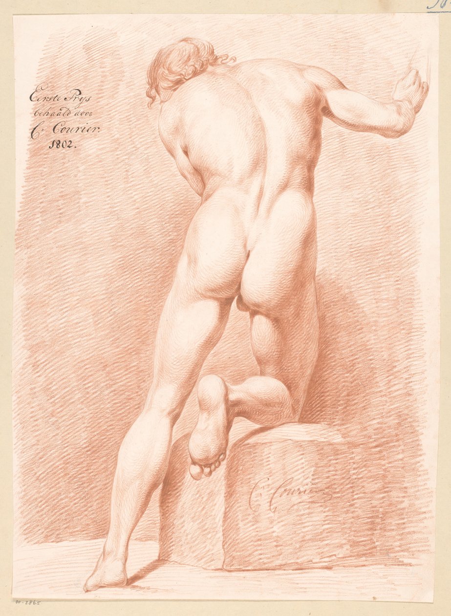 Desnudo masculino de pie, visto desde atrás (1er premio 1802) de C. Courier