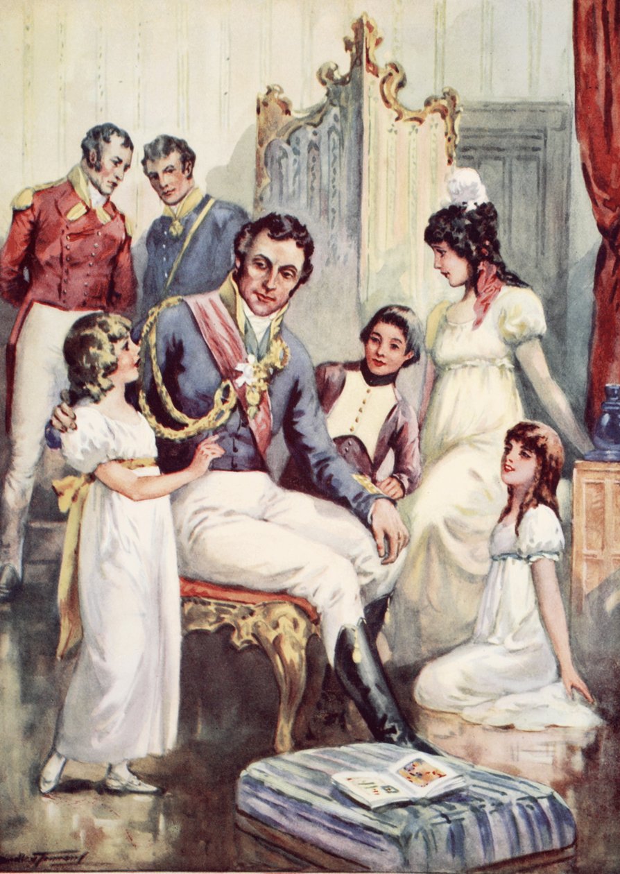 Wellington la víspera de Waterloo (litografía en color) de C. Dudley Tennant