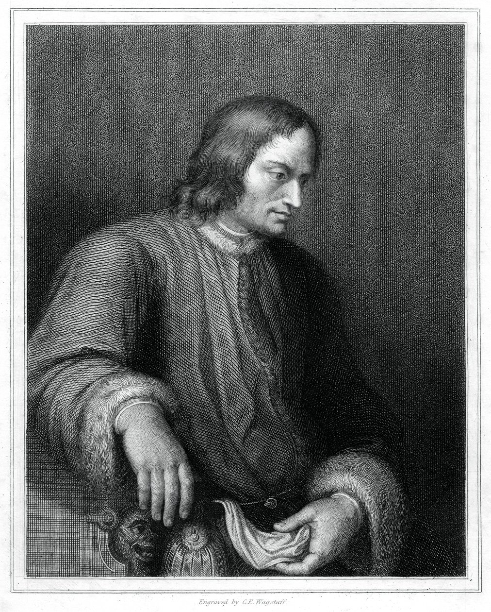 Lorenzo de Medici, estadista italiano y gobernante de la República Florentina, 1833 de C. E. Wagstaff