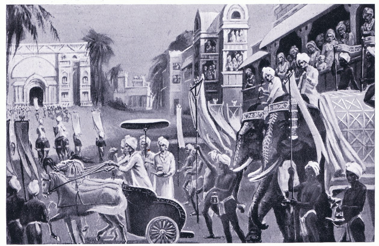 Prasenajit de Kosala (Oudh) visita 520 a.C. de C. Hargrave Martin