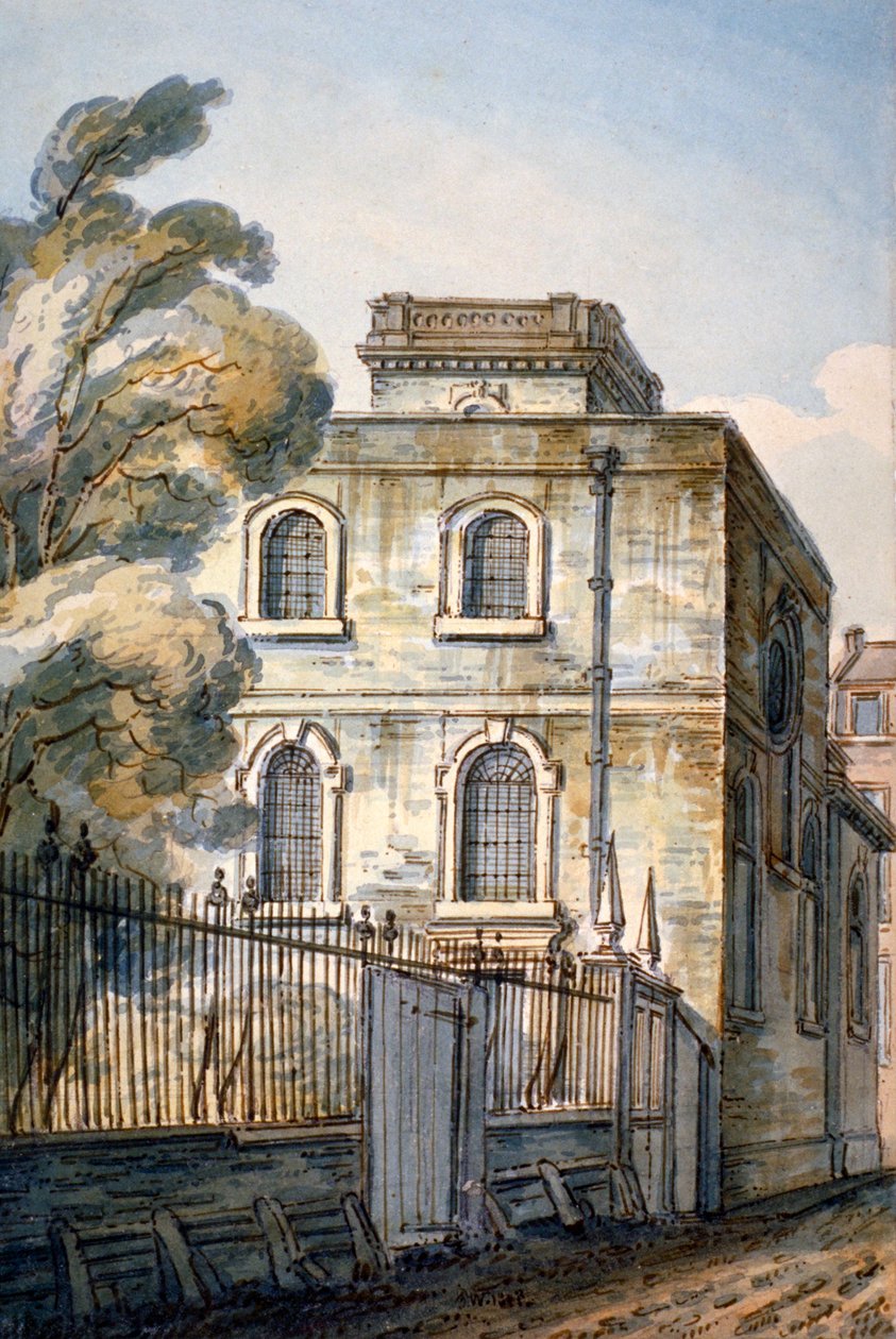 Iglesia de Todos los Santos el Grande, Upper Thames Street, Londres, 1813 de C John M Whichelo