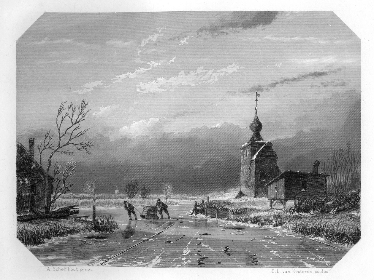 El invierno de 1740, Países Bajos, c1870 de Domenico del Barbiere