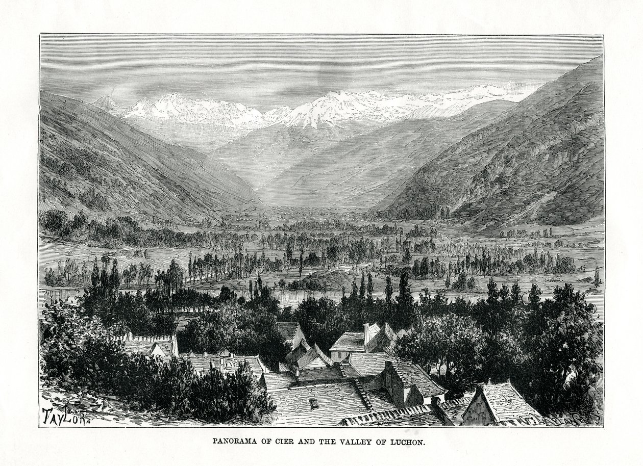 Cier y el valle de Bagneres-de-Luchon, Francia, c1879 de C. Laplante