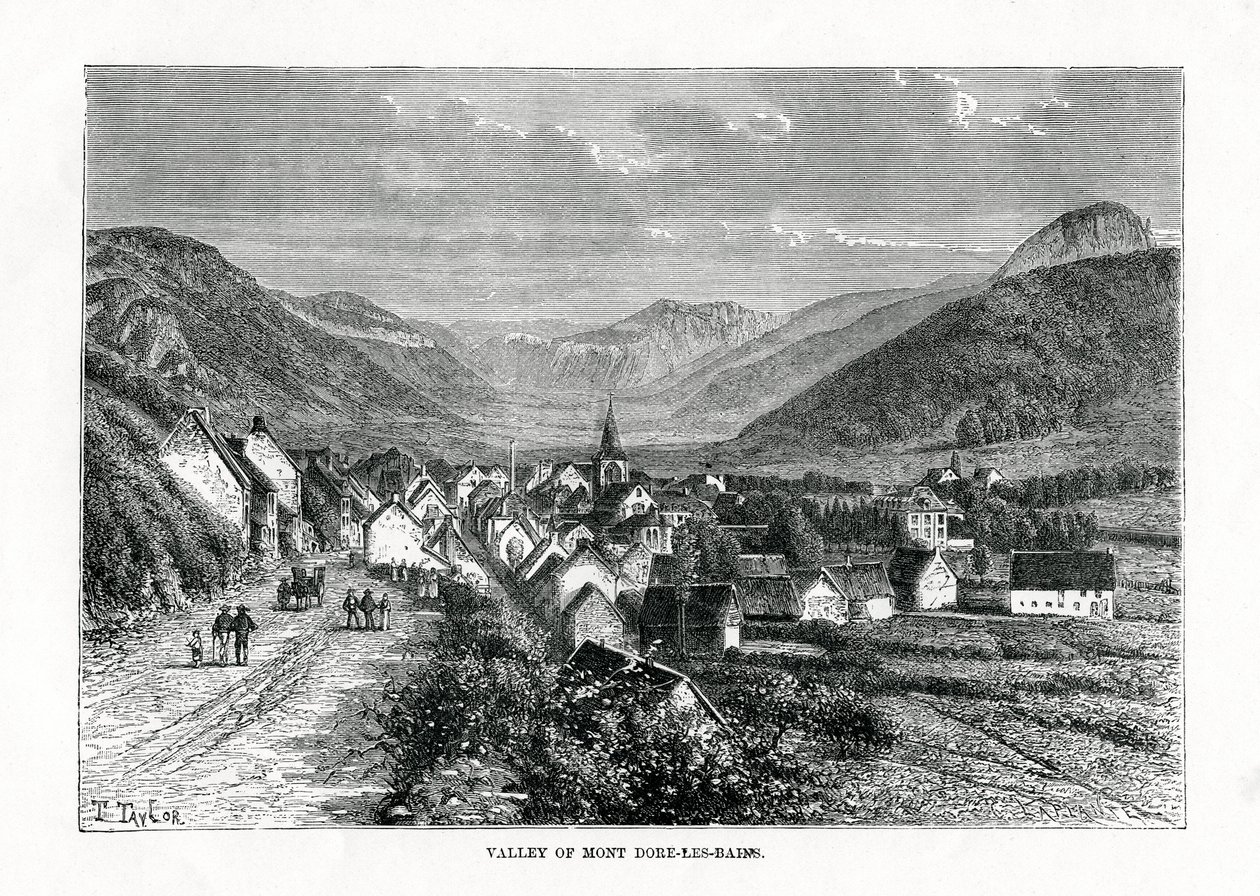 El valle de Mont-Dore-les-Bains, Francia, siglo XIX de C. Laplante