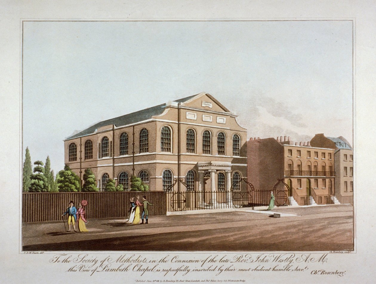 La capilla metodista en Lambeth, Londres, 1816 de C Rosenberg
