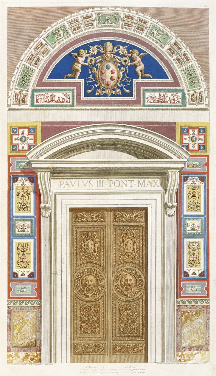 Puerta a la Logia de Rafael en el Vaticano, 1772 de C. Savorelli
