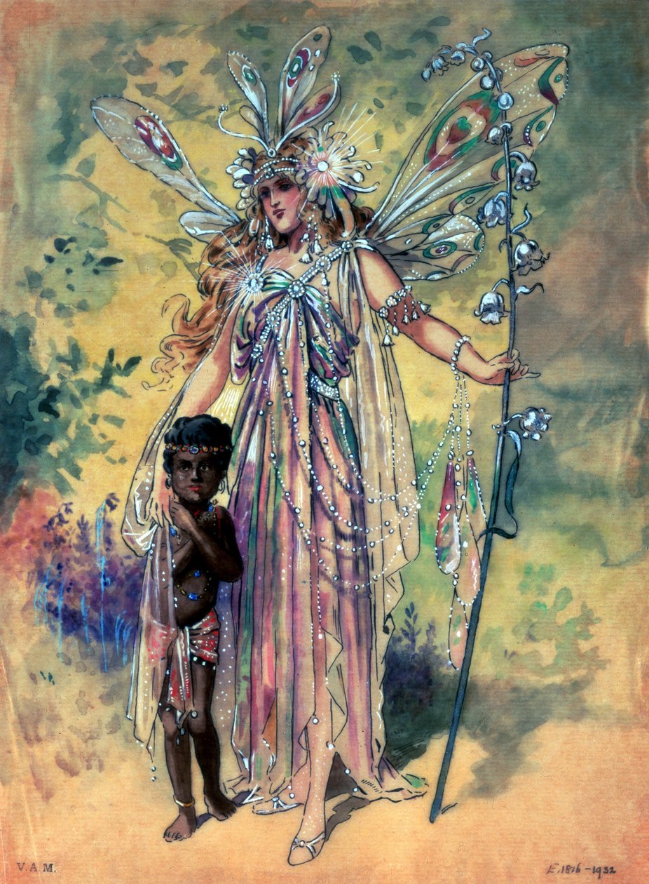 Titania, diseño de vestuario para Sueño de una noche de verano, producido por R. Courtneidge en el Teatro Princes, Manchester de C. Wilhelm
