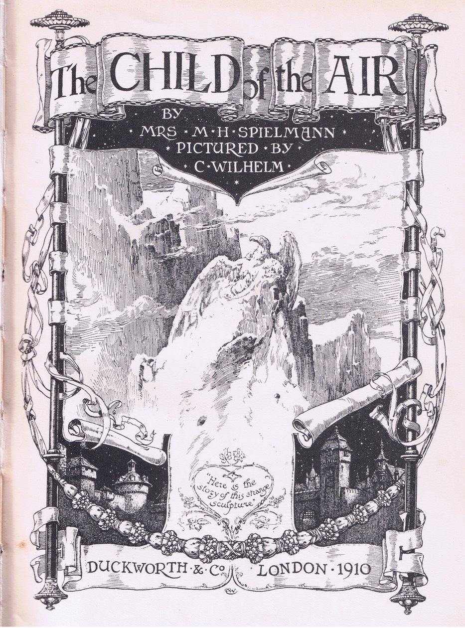 Diseño de la página del título, de El Niño del Aire publicado por Duckworth de C. Wilhelm