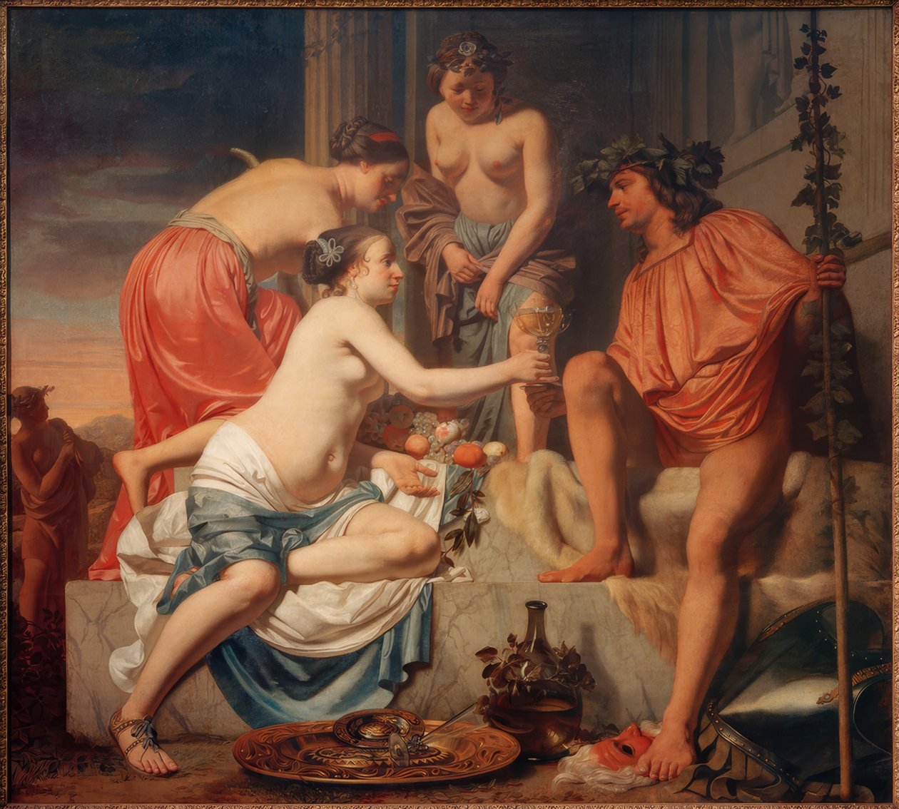 El trono de Baco – Ninfas ofreciendo vino a Baco de Cesar Boetius van Everdingen