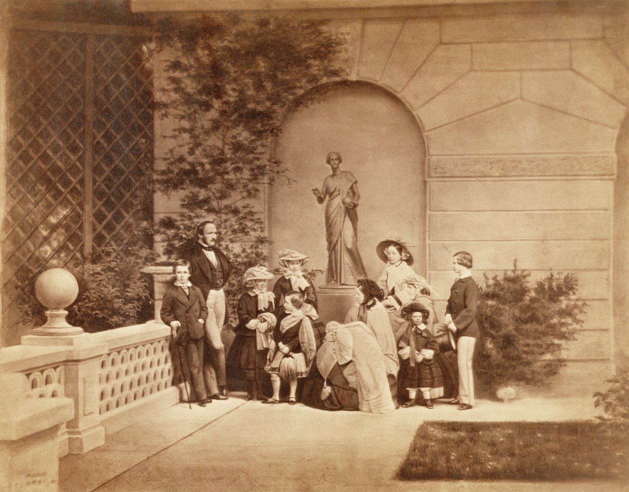 Retrato de la familia real en Osborne House, 1857 de Caldesi and Montecchi
