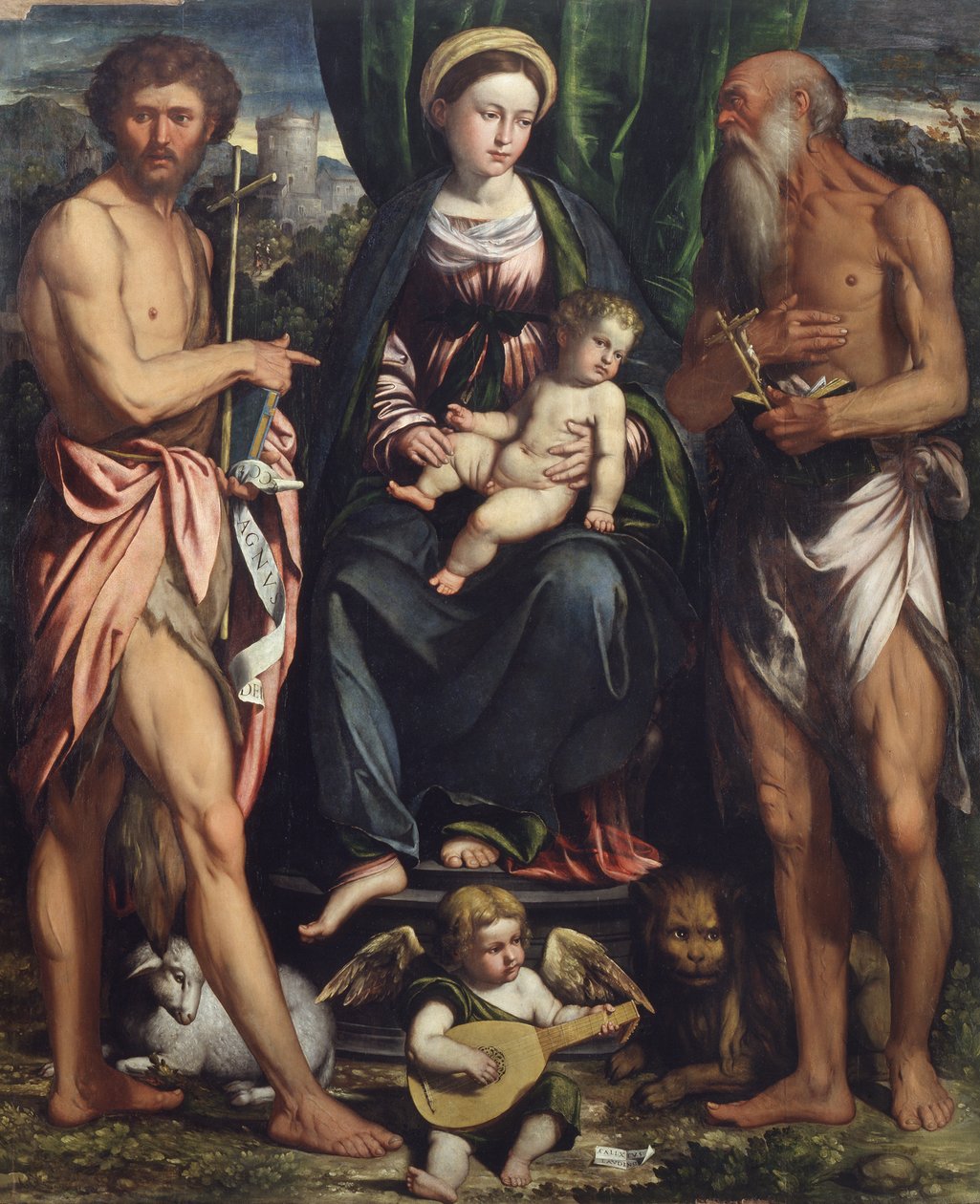 Madonna y el Niño con San Juan Bautista y San Jerónimo de Callisto Piazza