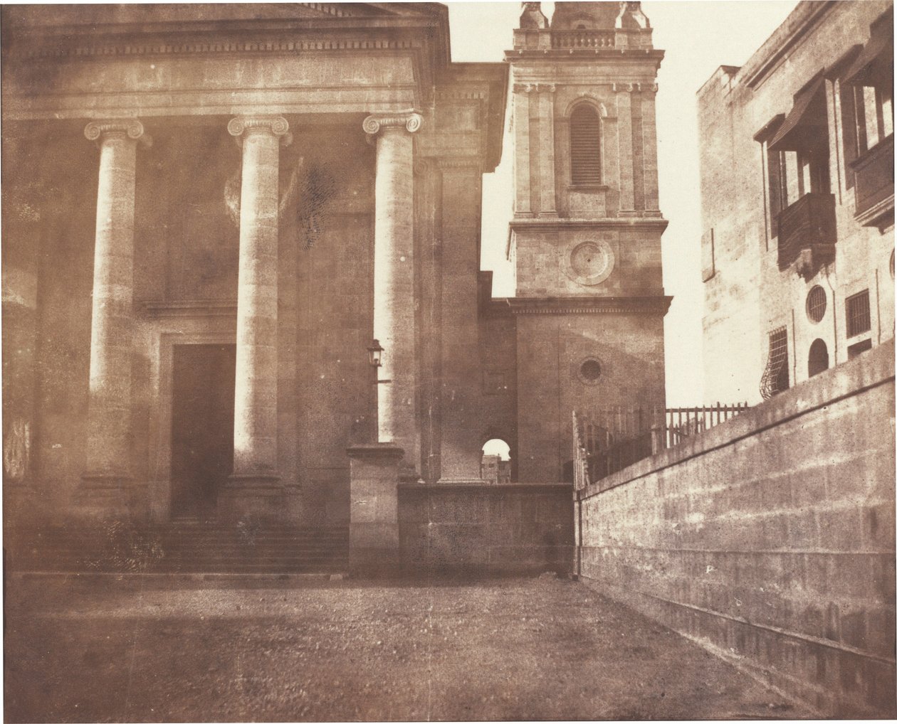 Catedral de San Pablo, La Valeta, Malta, con campanario, 1846 (foto) de Calvert Richard Jones