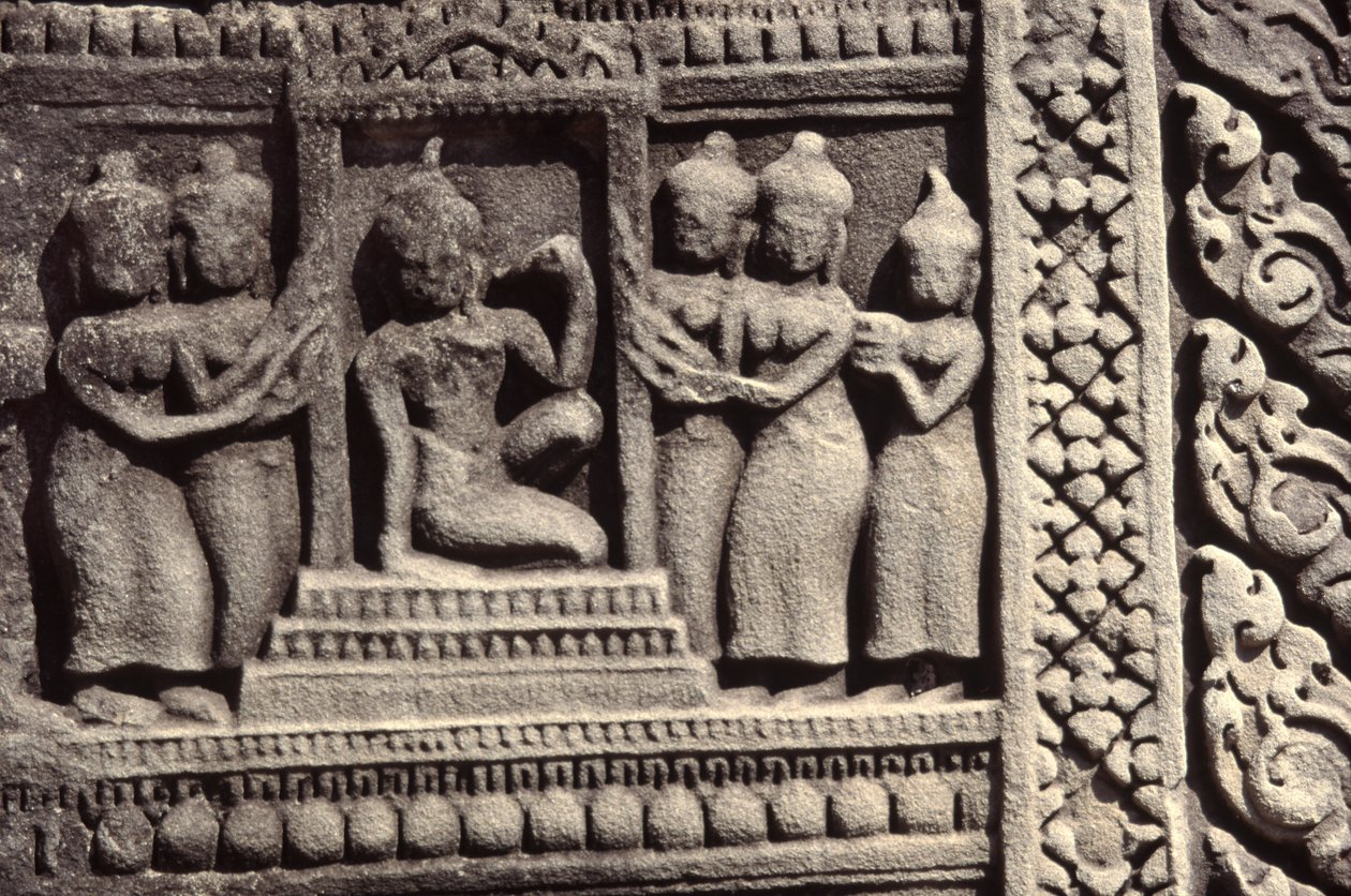 Escultura en piedra de Cambodian School
