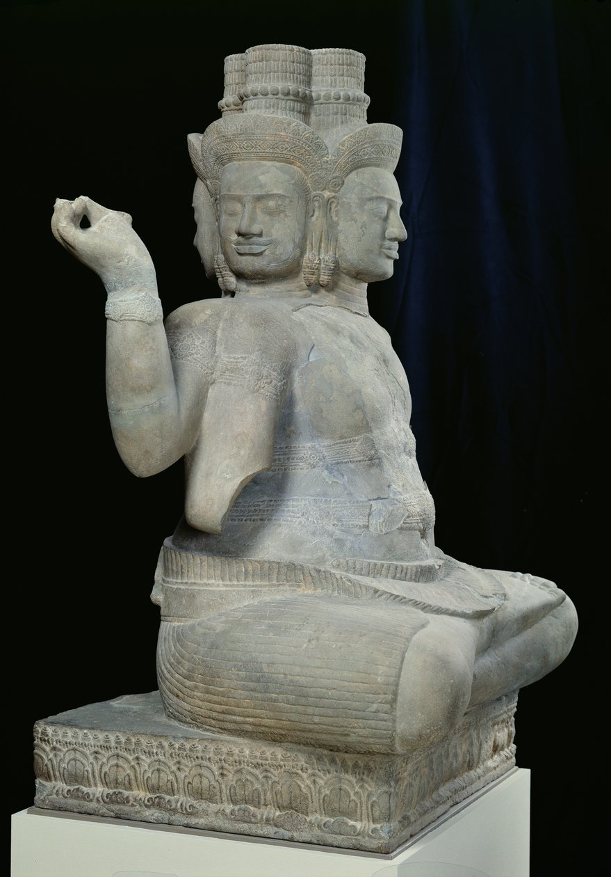Escultura de Brahma con cuatro caras, de Batambang, Camboya, estilo Koh Ker, mediados del siglo X de Cambodian School