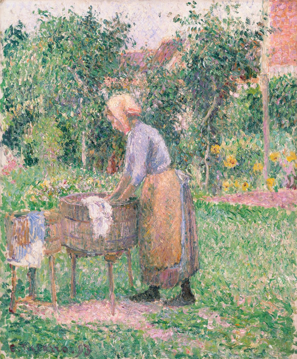 Una lavandera en Éragny de Camille Jacob Pissarro