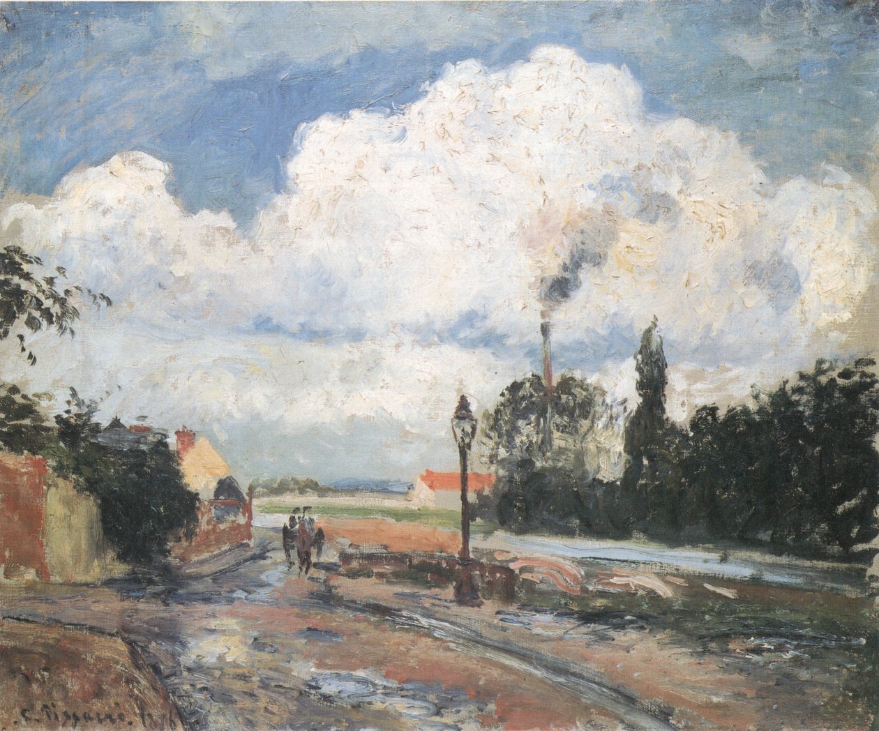 Después de la lluvia, muelle en Pontoise de Camille Jacob Pissarro
