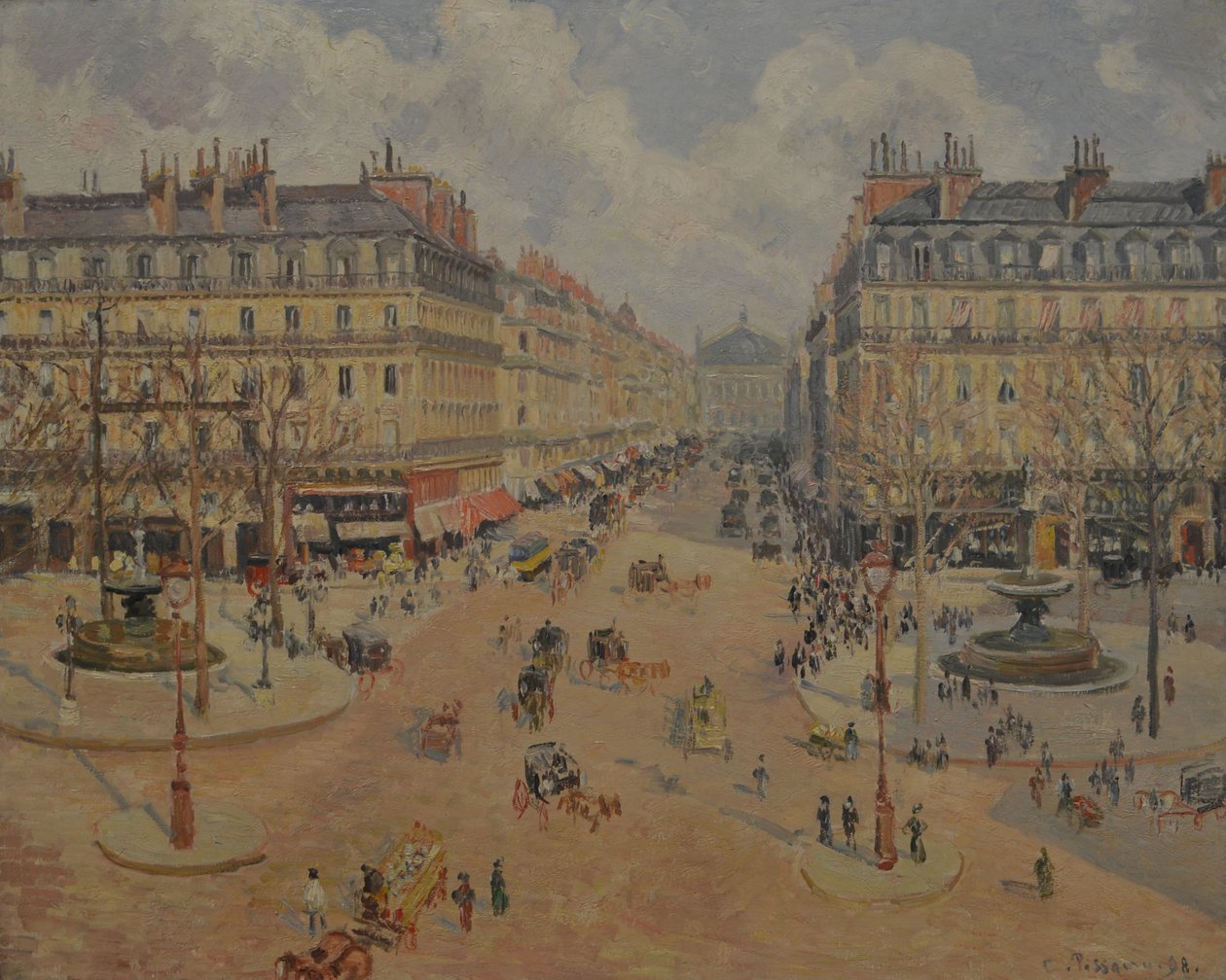 Avenida de la Ópera, sol de la mañana de Camille Jacob Pissarro