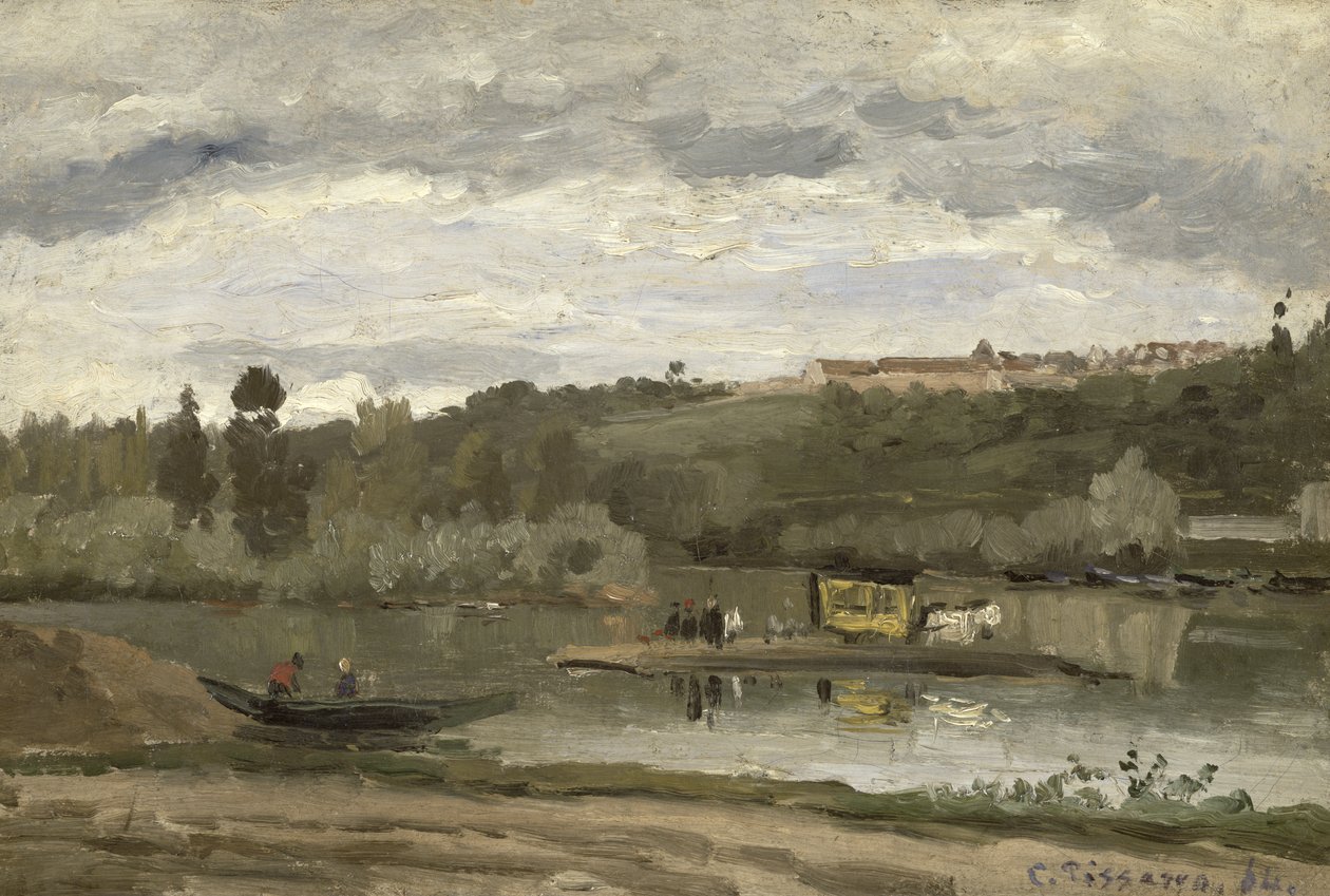 Ferry en Varenne-Saint-Hilaire, 1864 de Camille Jacob Pissarro