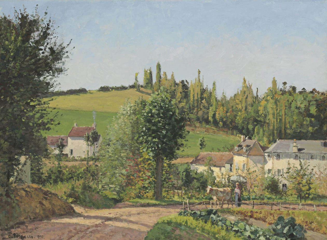 Aldea en los alrededores de Pontoise de Camille Jacob Pissarro