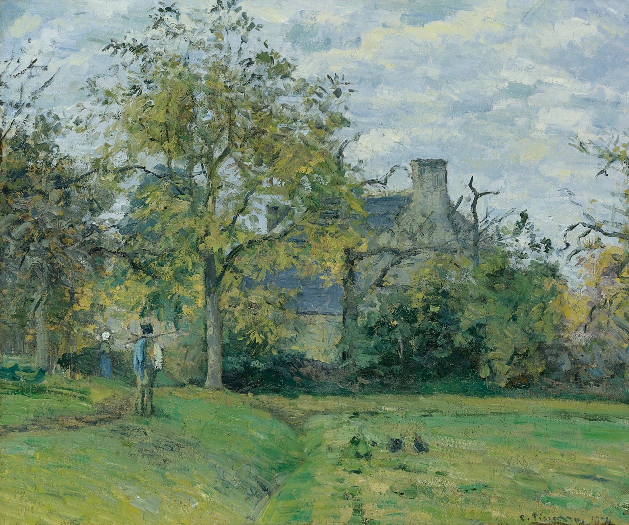 La casa de Piette en Montfoucault de Camille Jacob Pissarro