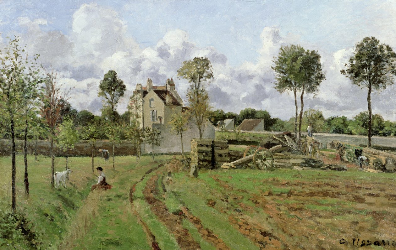 Paisaje, Louveciennes, c.1872 de Camille Jacob Pissarro