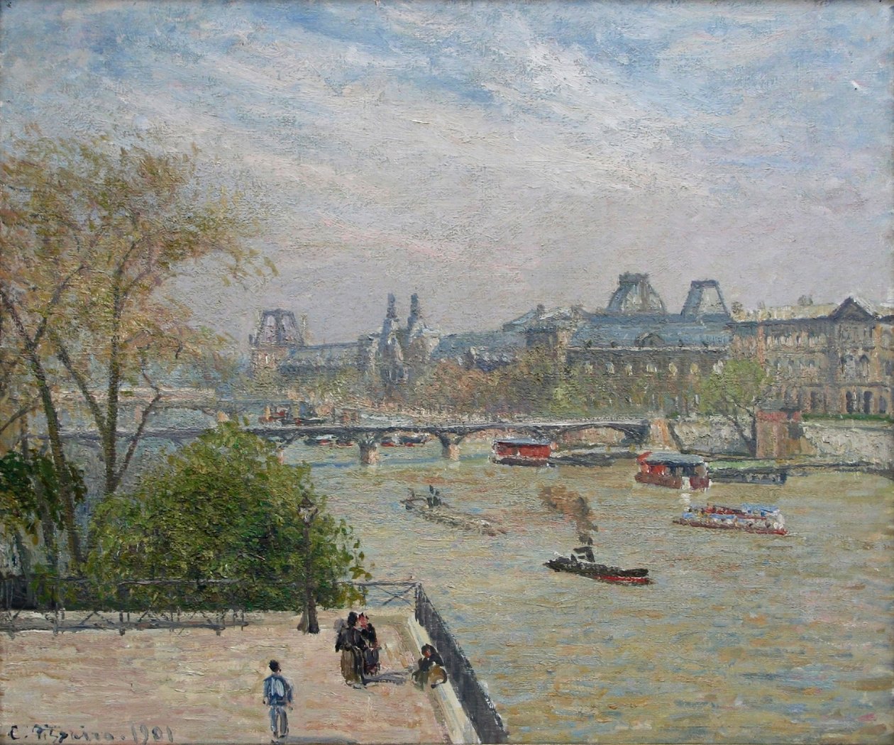 El Louvre, primavera de Camille Jacob Pissarro