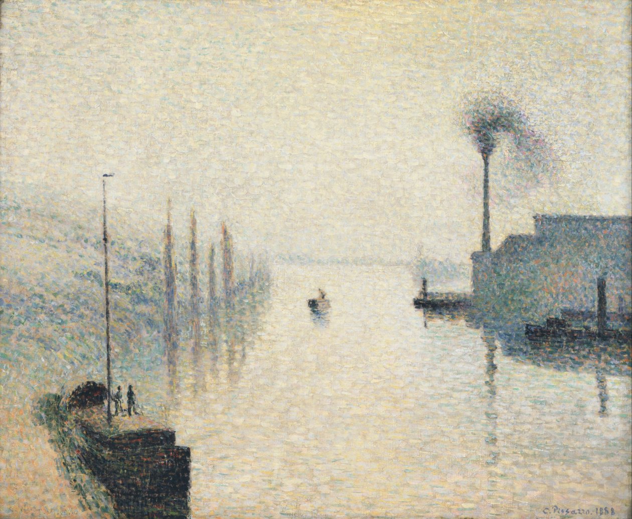 La Isla Lacroix, Rouen (El Efecto de la Niebla) de Camille Jacob Pissarro