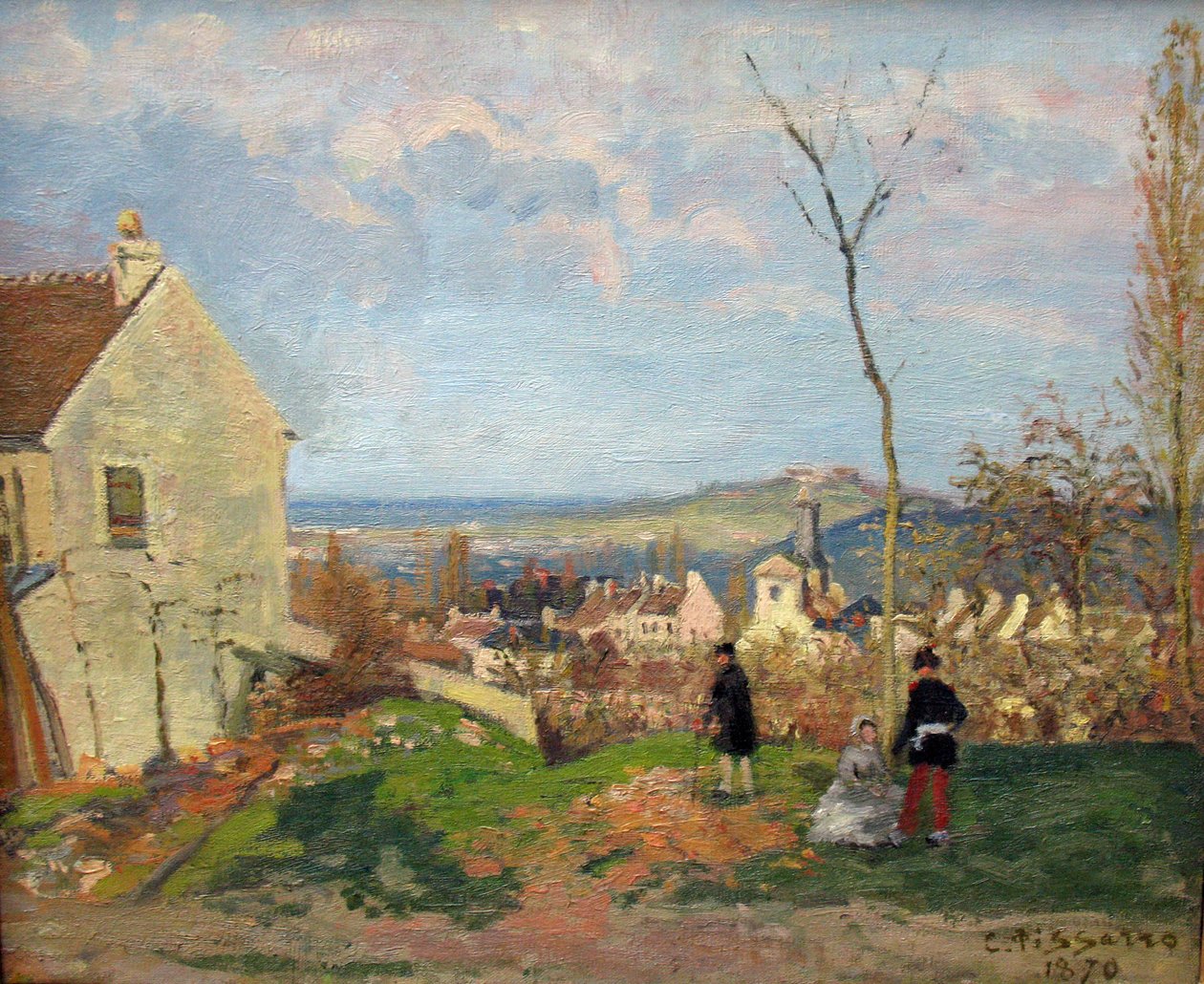 Louveciennes con el Mont Valérien al Fondo de Camille Jacob Pissarro