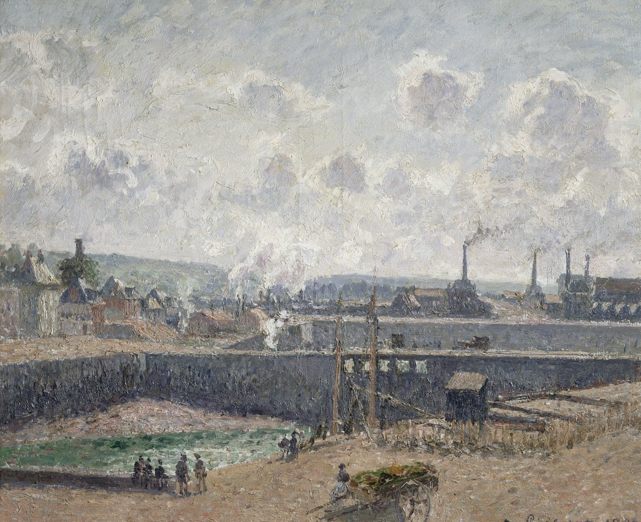 Marea baja en los muelles de Duquesne, Dieppe, 1902 de Camille Jacob Pissarro