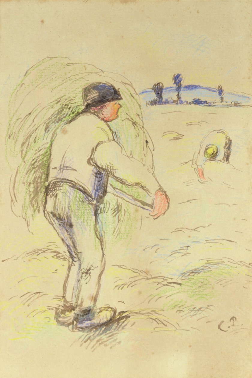 Campesinos haciendo heno, c.1884 de Camille Jacob Pissarro