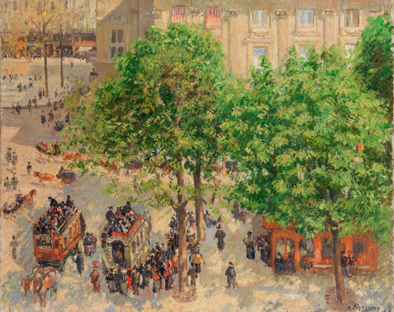 Plaza del Teatro-Francés, primavera de Camille Jacob Pissarro