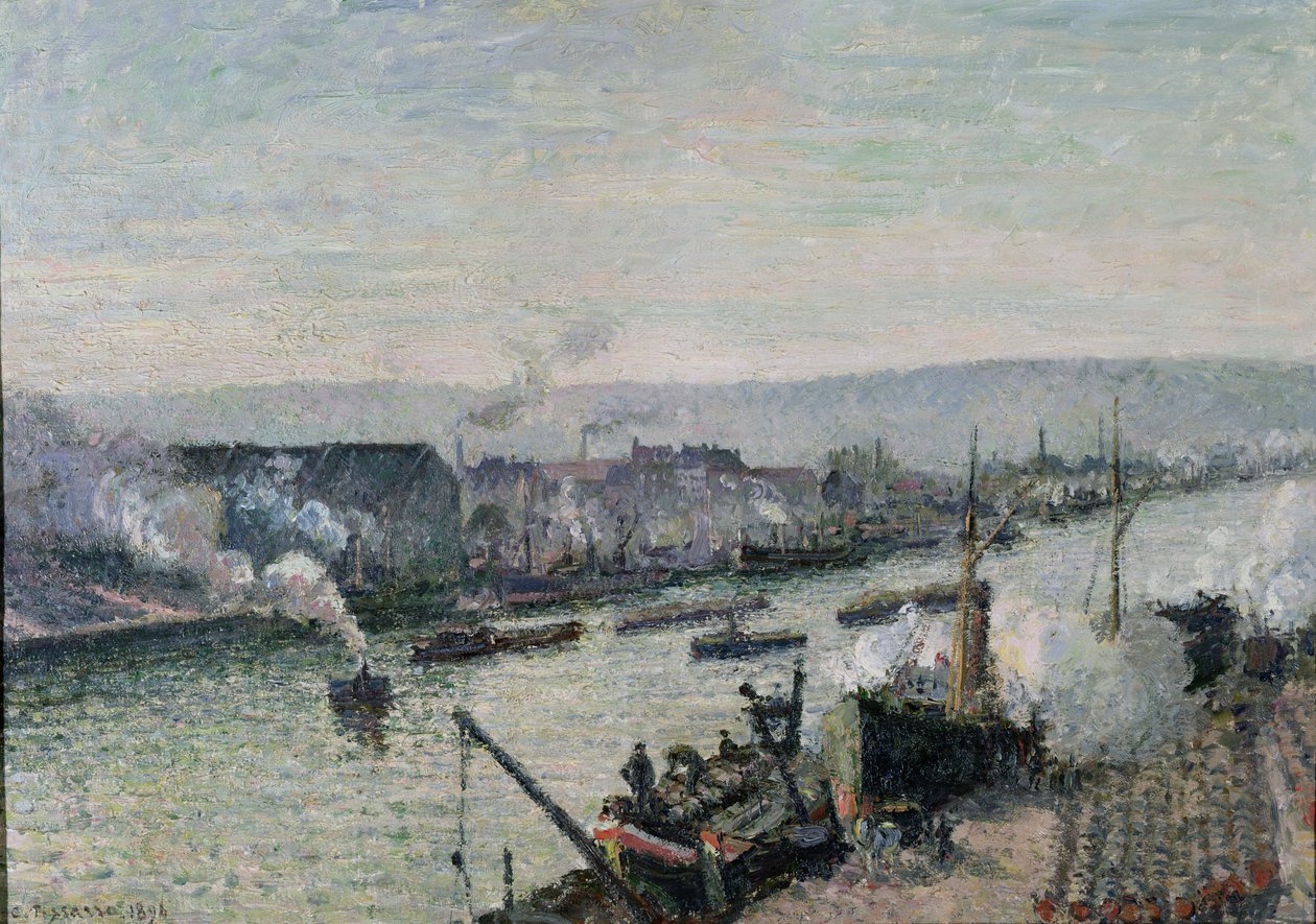 Puerto de Saint-Sever, Rouen, 1896 de Camille Jacob Pissarro