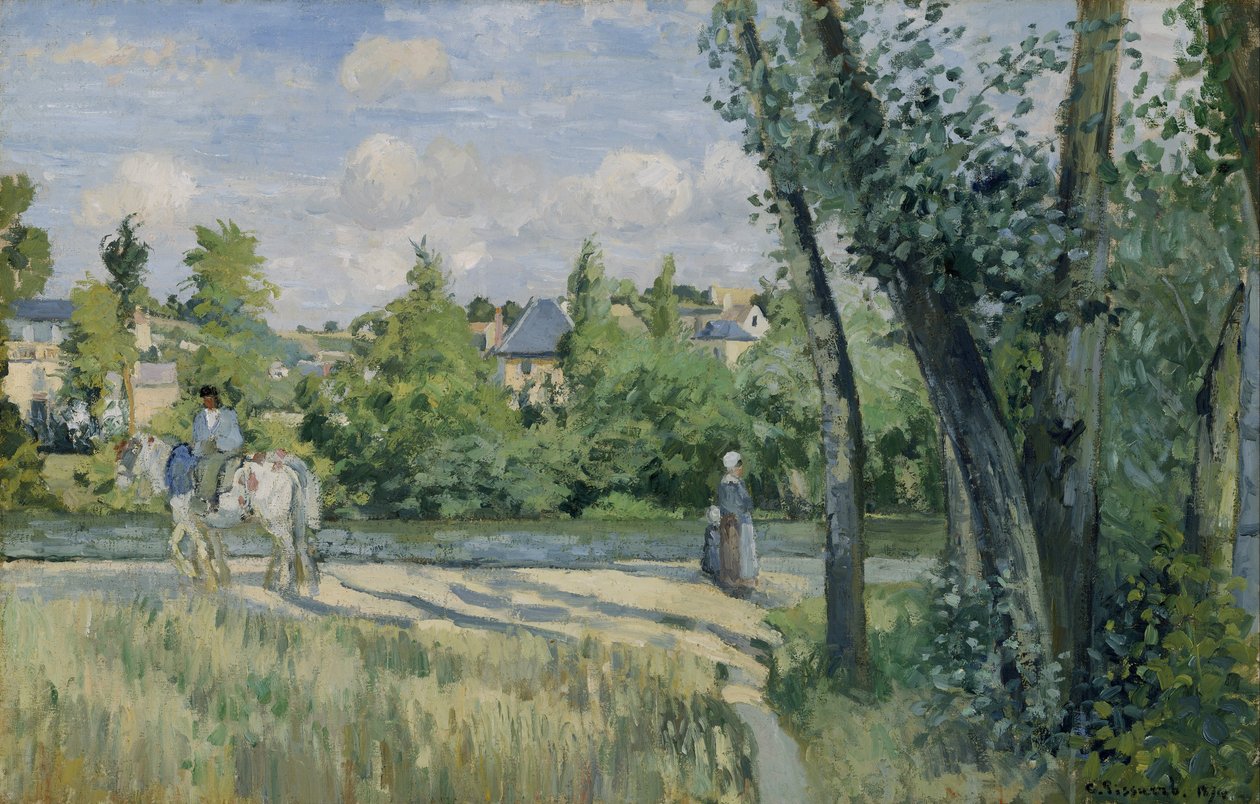 Luz del Sol en el Camino, Pontoise de Camille Jacob Pissarro