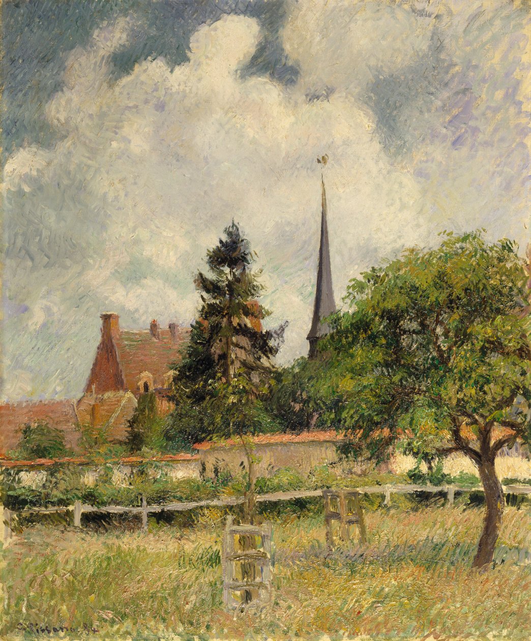 La Iglesia en Eragny de Camille Jacob Pissarro