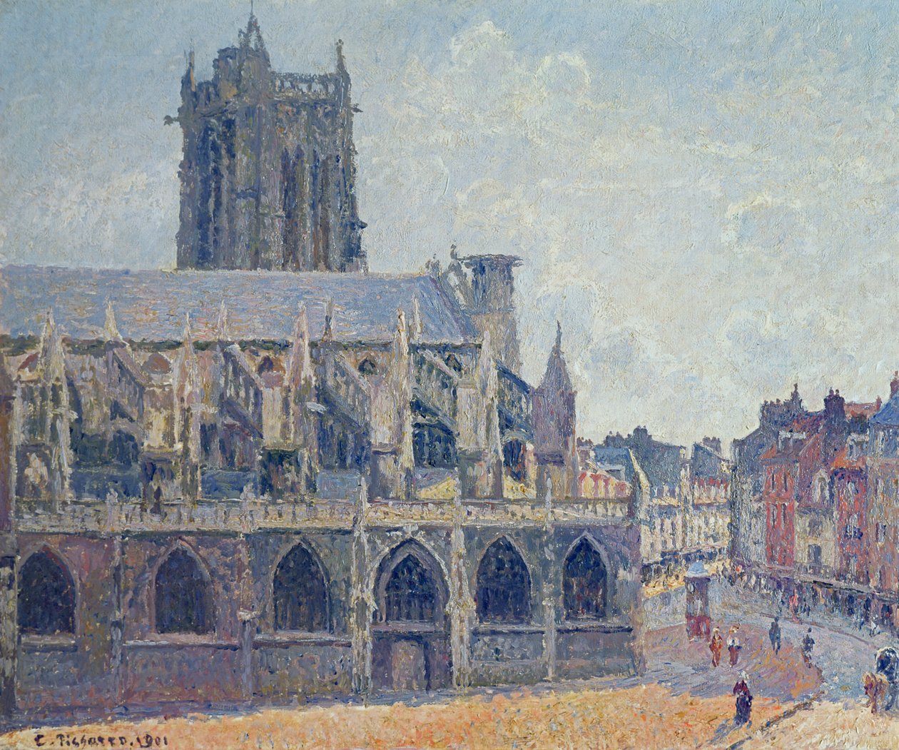 La iglesia de San Jacques en Dieppe de Camille Jacob Pissarro