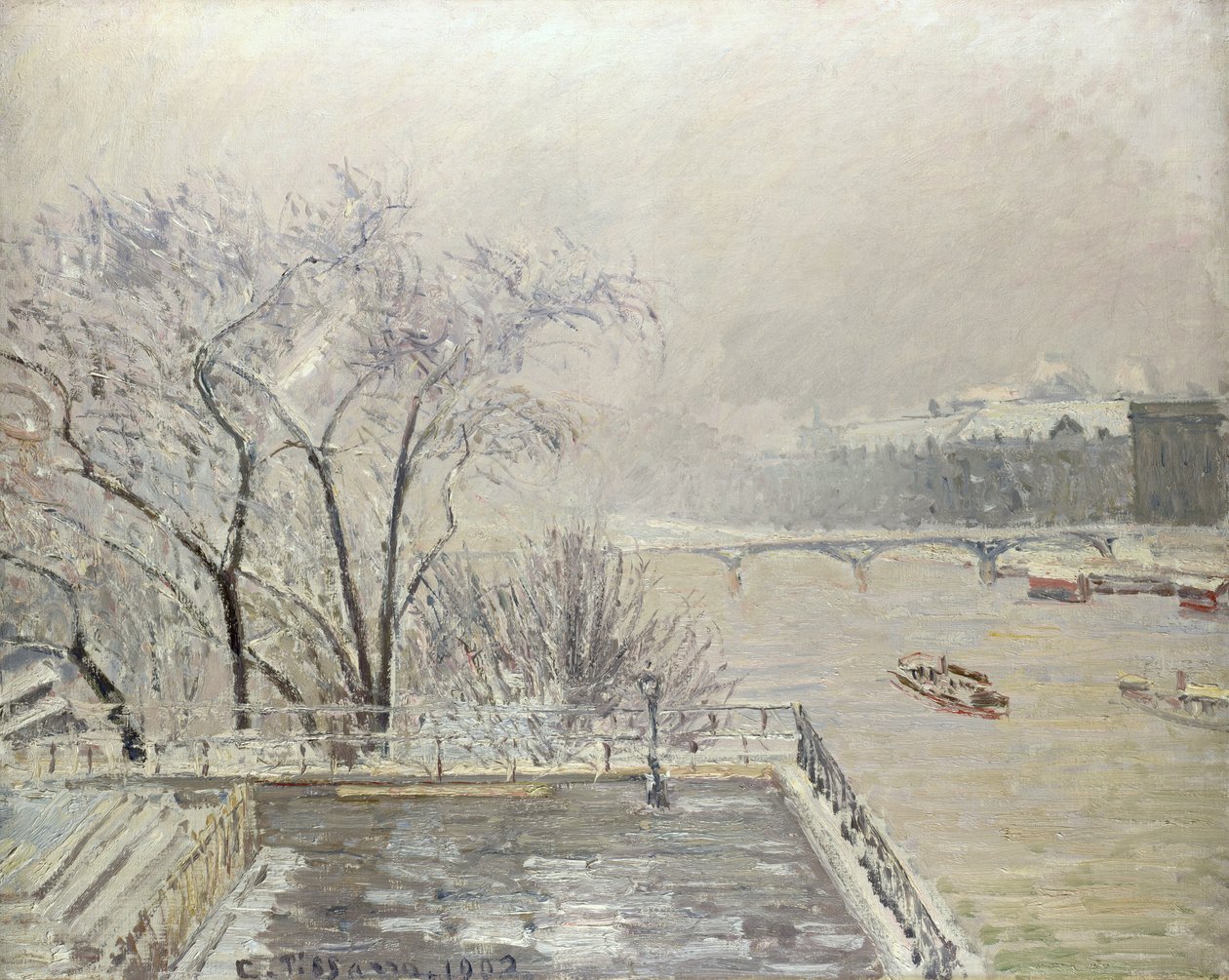 El Louvre bajo la nieve de Camille Jacob Pissarro