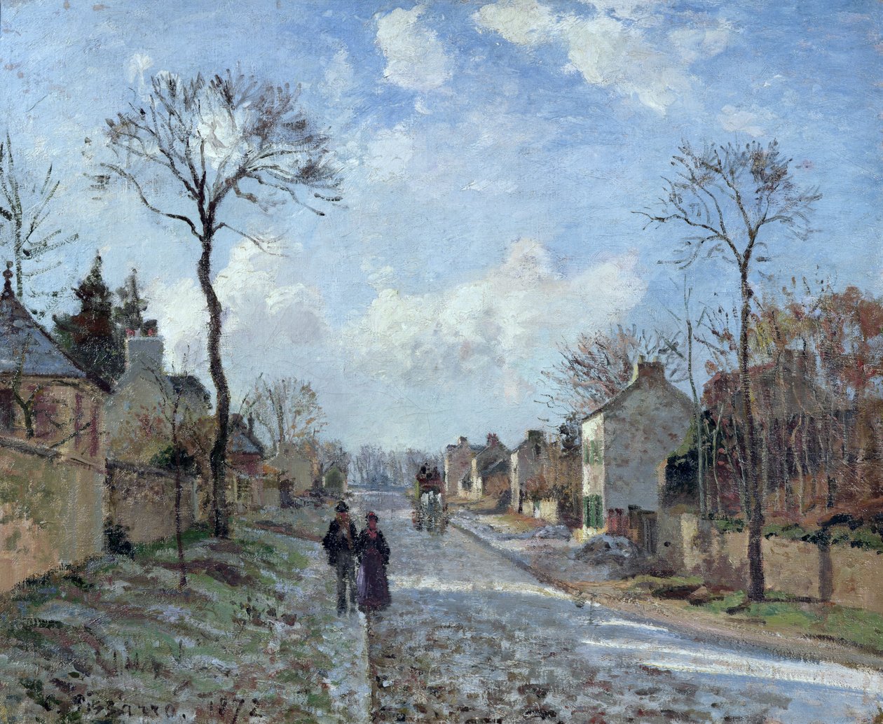 El Camino a Louveciennes, 1872 de Camille Jacob Pissarro