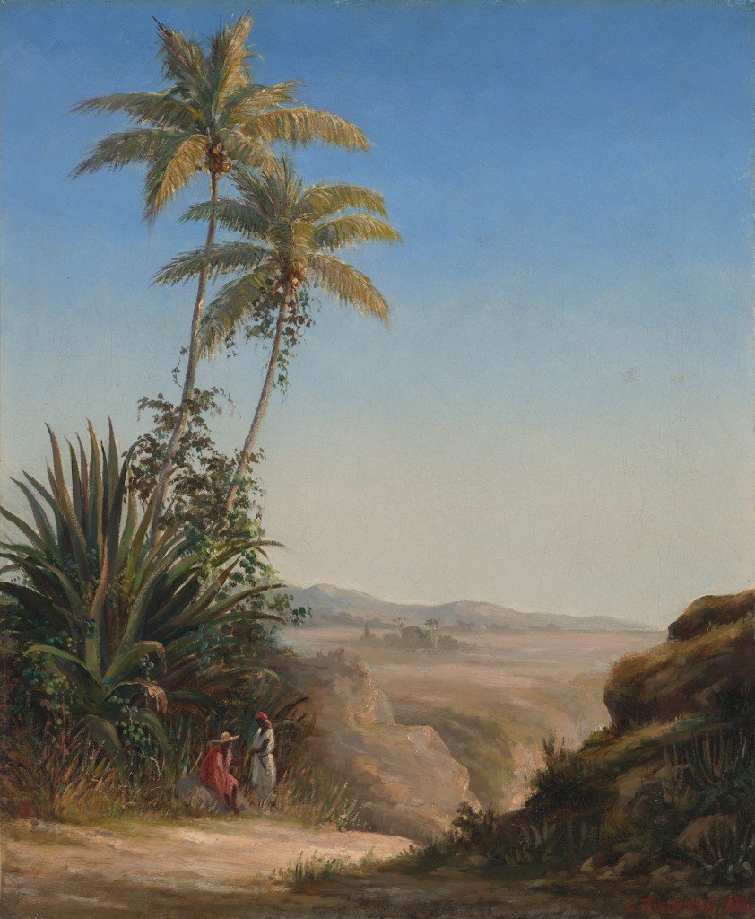 Dos Figuras Charlando al Borde del Camino de Camille Jacob Pissarro