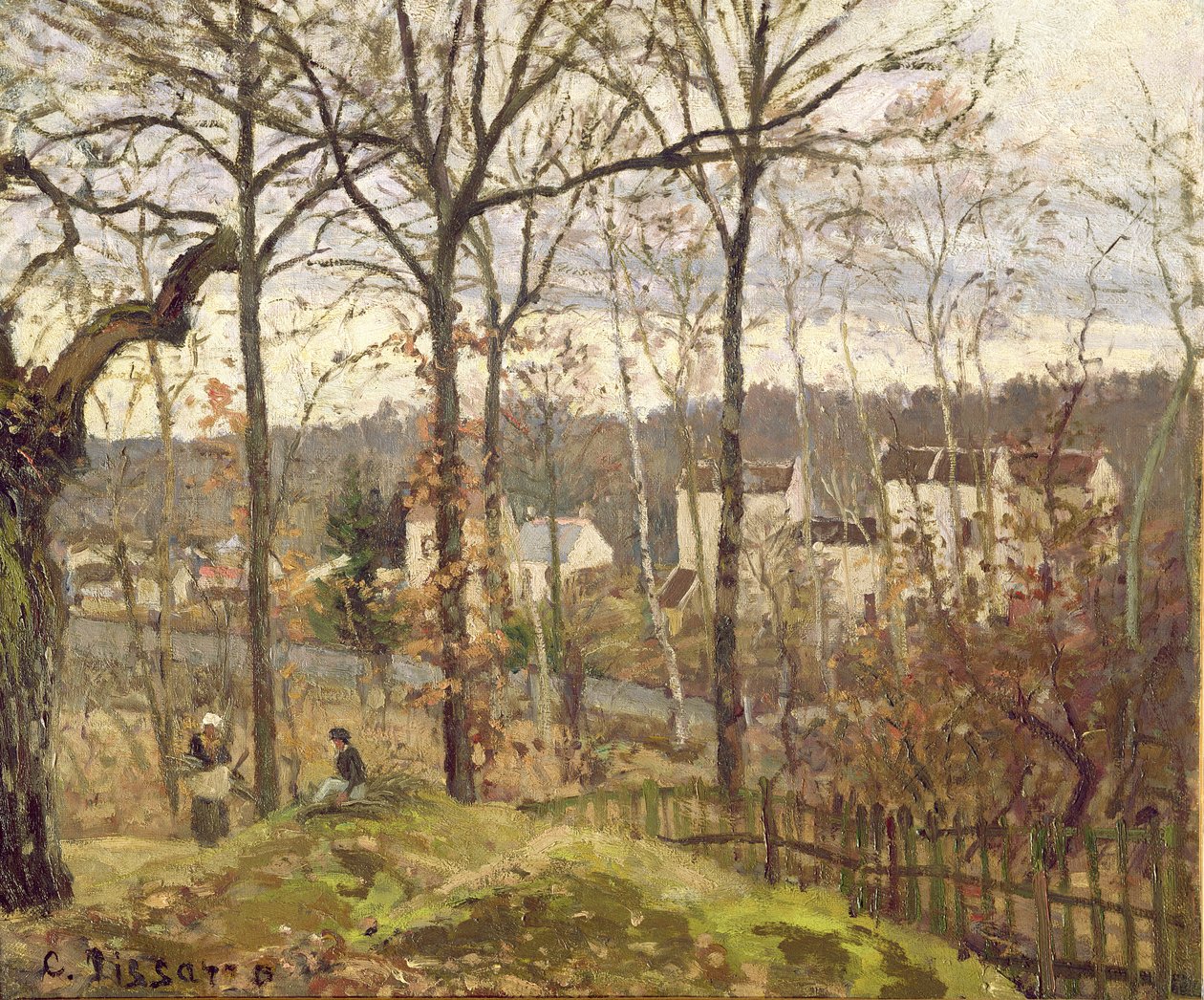 Paisaje de invierno en Louveciennes de Camille Jacob Pissarro